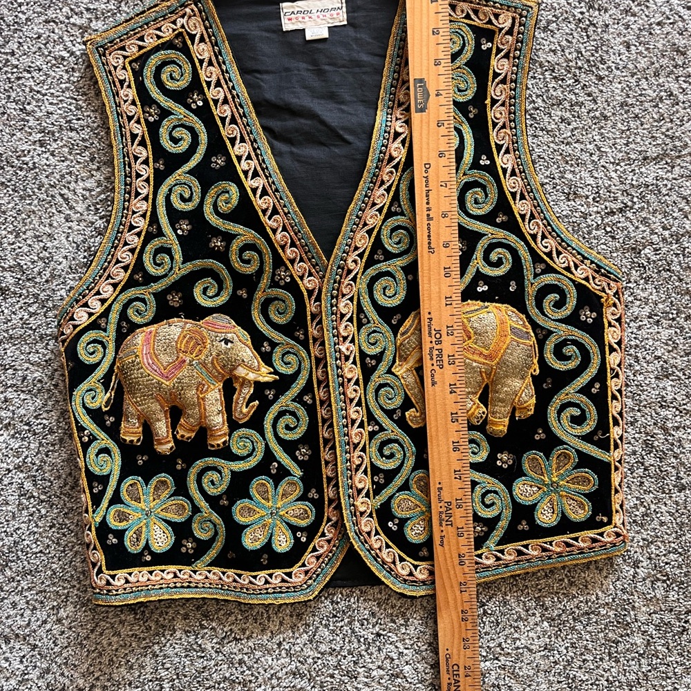 Black Embroidered Vest from Carol Horn Workshop Vintage Festival Boho Whimsy - Picture 13 of 13